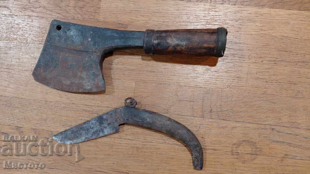 Сатър брадва нож сойка рог стари с цена 22.00 лв. | € 11.25 Сатър брадва нож сойка рог стари с цена 22.00 лв. | € 11.25