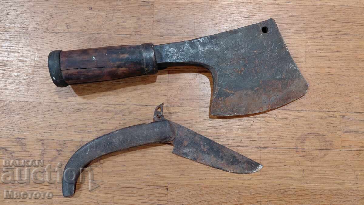 Сатър брадва нож сойка рог стари Сатър брадва нож сойка рог стари