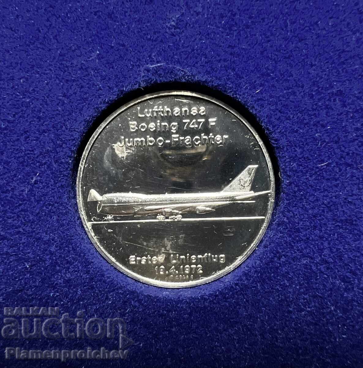 УНИКАТ РЯДКА МОНЕТА МЕДАЛ СРЕБРО ЛУФТХАНЗА LUFTHANSA УНИКАТ РЯДКА МОНЕТА МЕДАЛ СРЕБРО ЛУФТХАНЗА LUFTHANSA