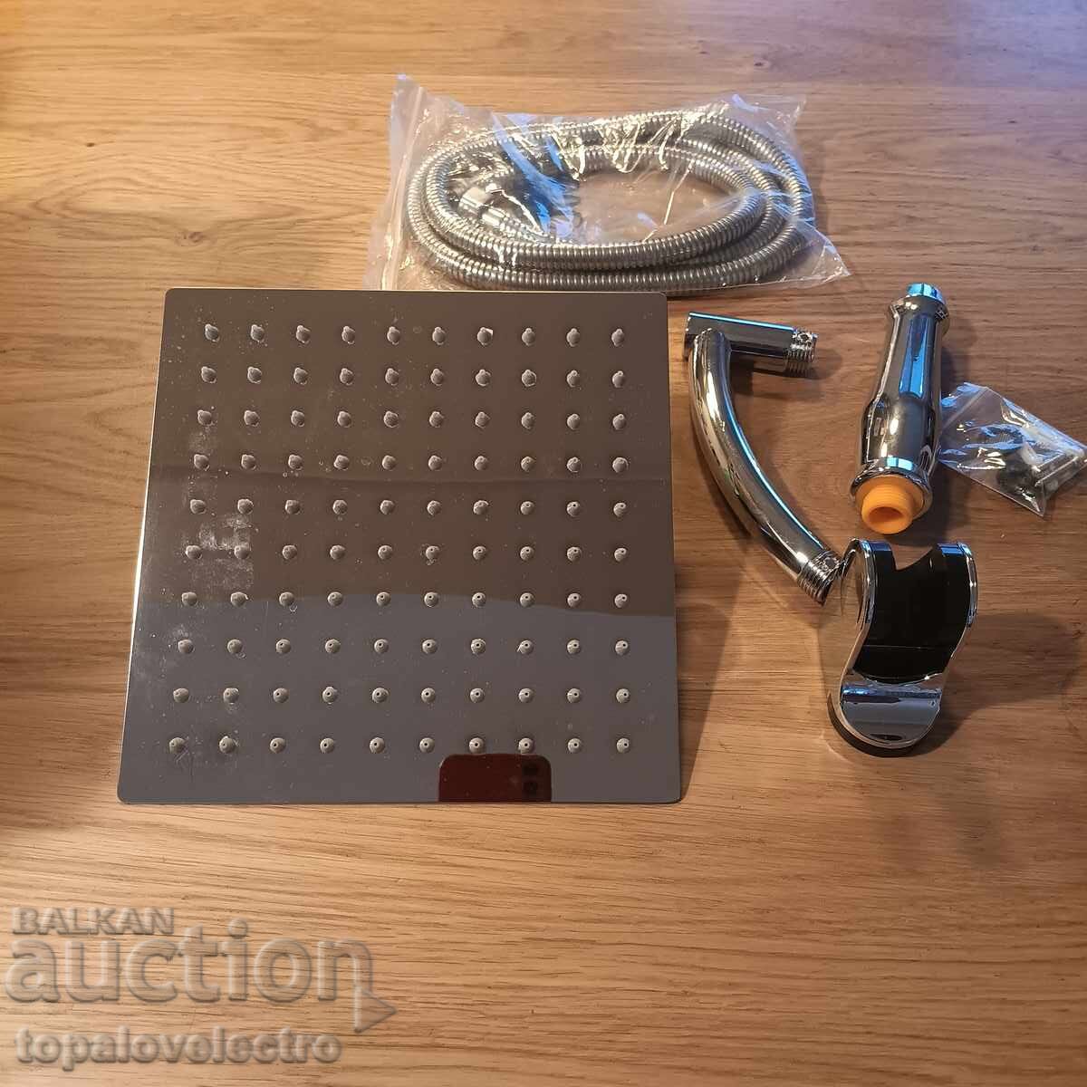 Delivery of NEW! Shower head, 8'' square shower with 1.5 m hose Delivery of NEW! Shower head, 8'' square shower with 1.5 m hose