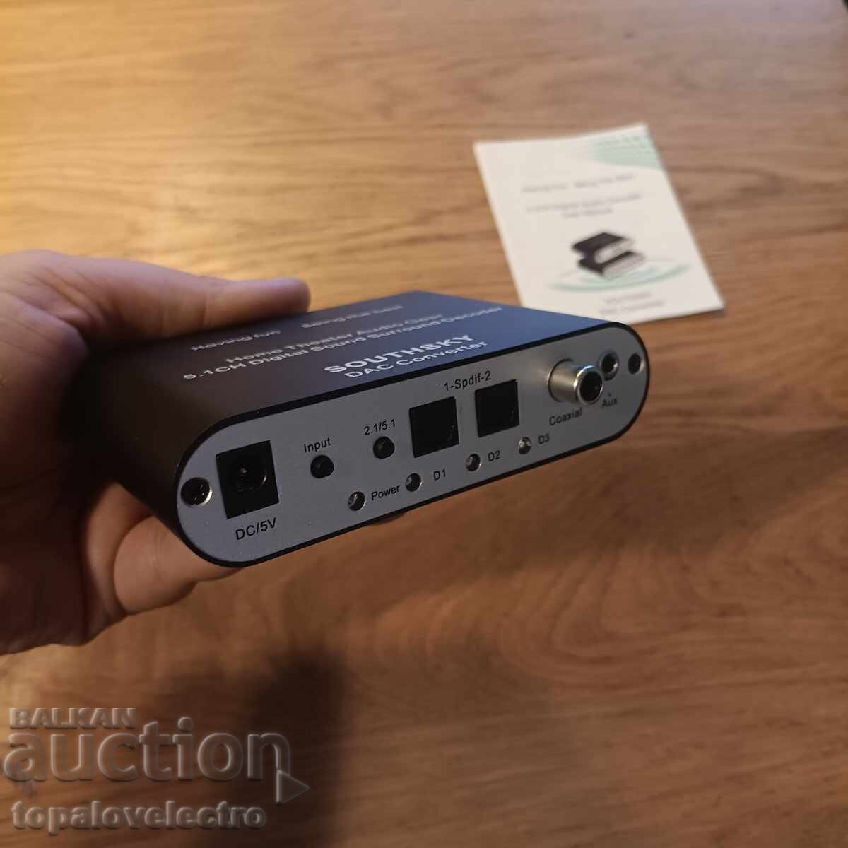 NOU! Decodor audio 5.1CH cu intrare optică, coaxială și AUX, D - 6 NOU! Decodor audio 5.1CH cu intrare optică, coaxială și AUX, D - 6