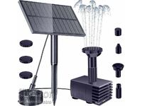 НОВ! Соларен фонтан Biling 1.5W – 6 дюзи, филтър, стъклен па