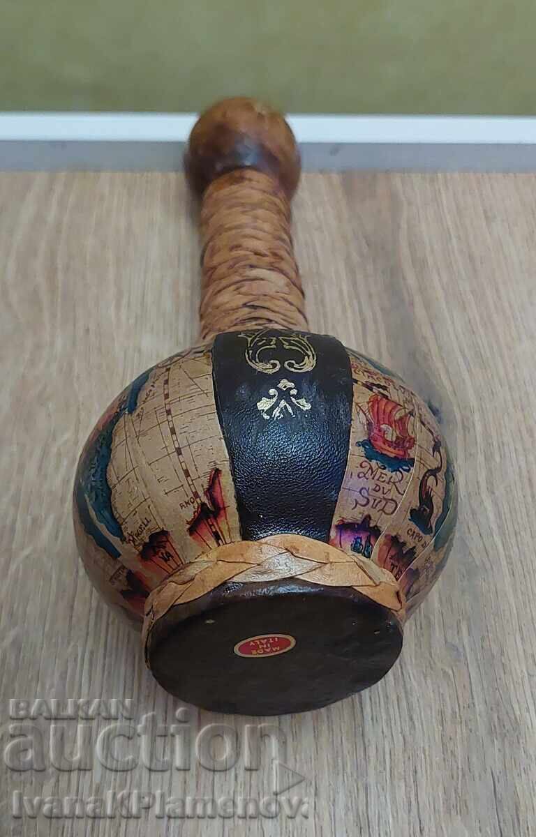 Ιταλική vintage φιάλη με δερμάτινη επένδυση για συλλέκτες - 5