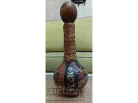 Sticlă vintage învelită în piele Italia pentru colecționari