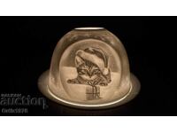 Gorgeous teacup candle holder with three kitten paintings – Fine porcelain