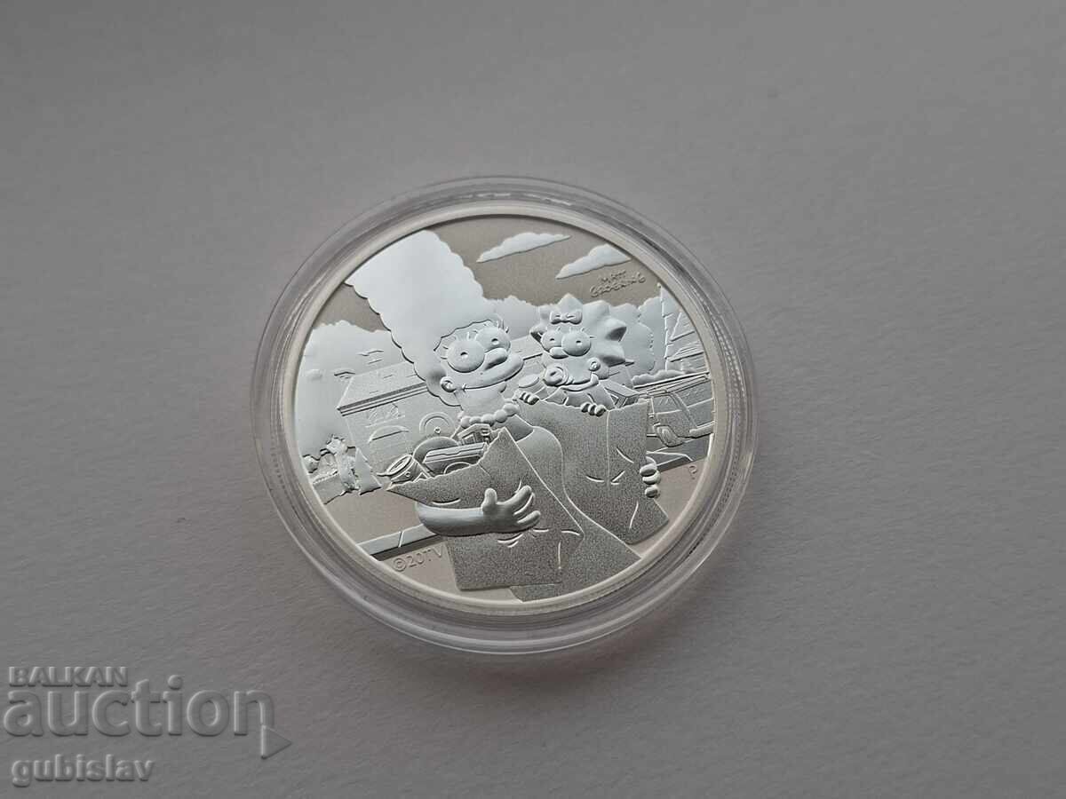 Monedă de argint 1 oz., Marge & Maggie, Simpsons, 2021 cu preț € 220.00 | 430.28 BGN