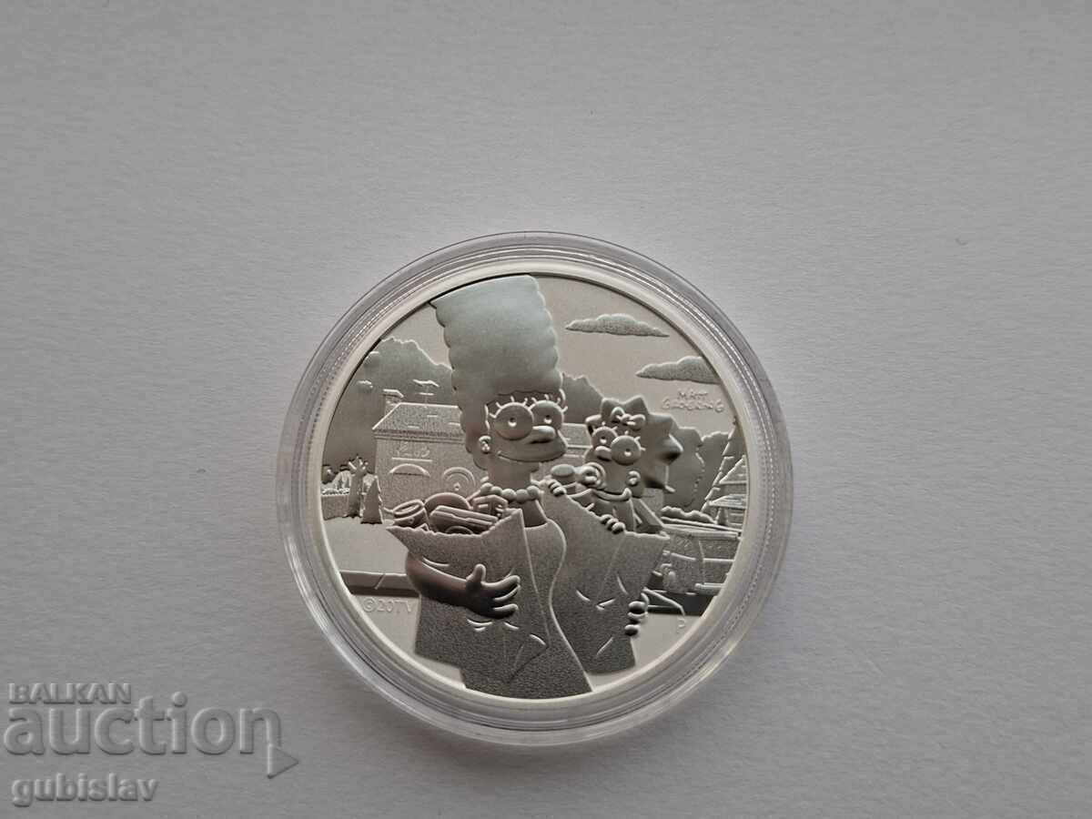 Monedă de argint 1 oz., Marge & Maggie, Simpsons, 2021
