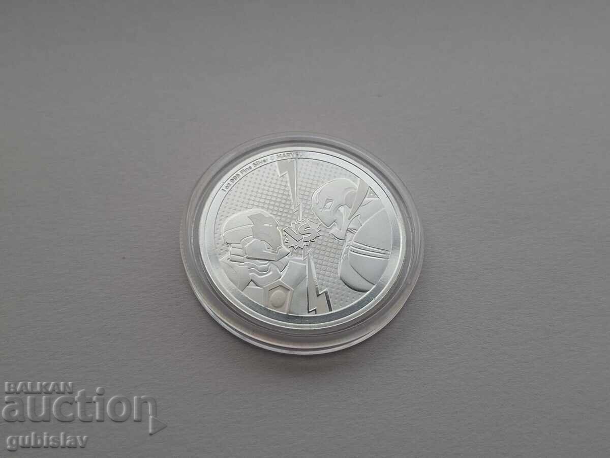 Monedă de argint 1 oz., Ironman&Ultron, Marvel, 2025 cu preț € 200.00 | 391.17 BGN