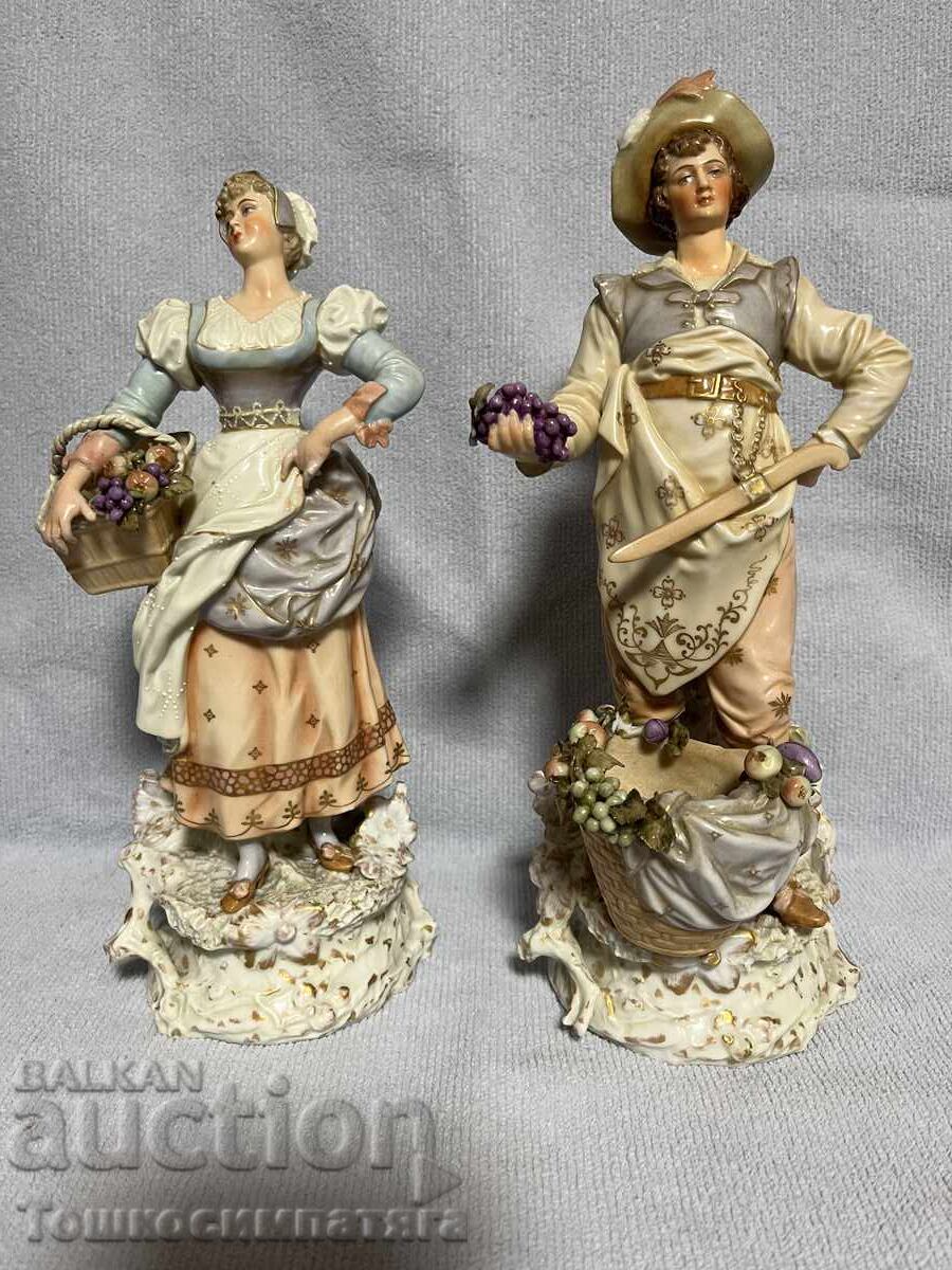 Συλλεκτικό πορσελάνινο ζευγάρι E&A Muller Συλλεκτικό πορσελάνινο ζευγάρι E&A Muller