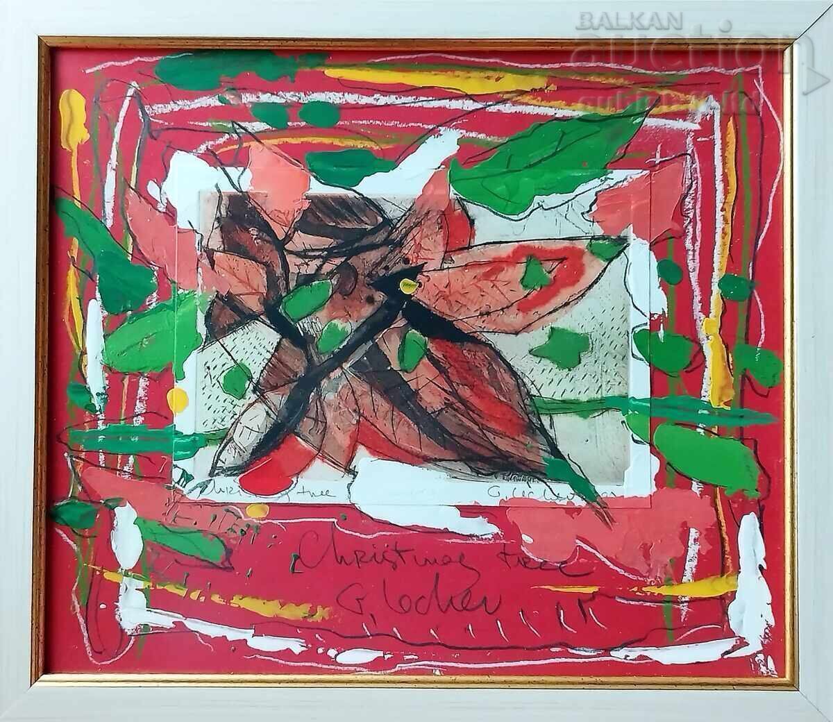 Painting "Christmas tree", artist Georgi Lechev (1949-2025) Painting "Christmas tree", artist Georgi Lechev (1949-2025)