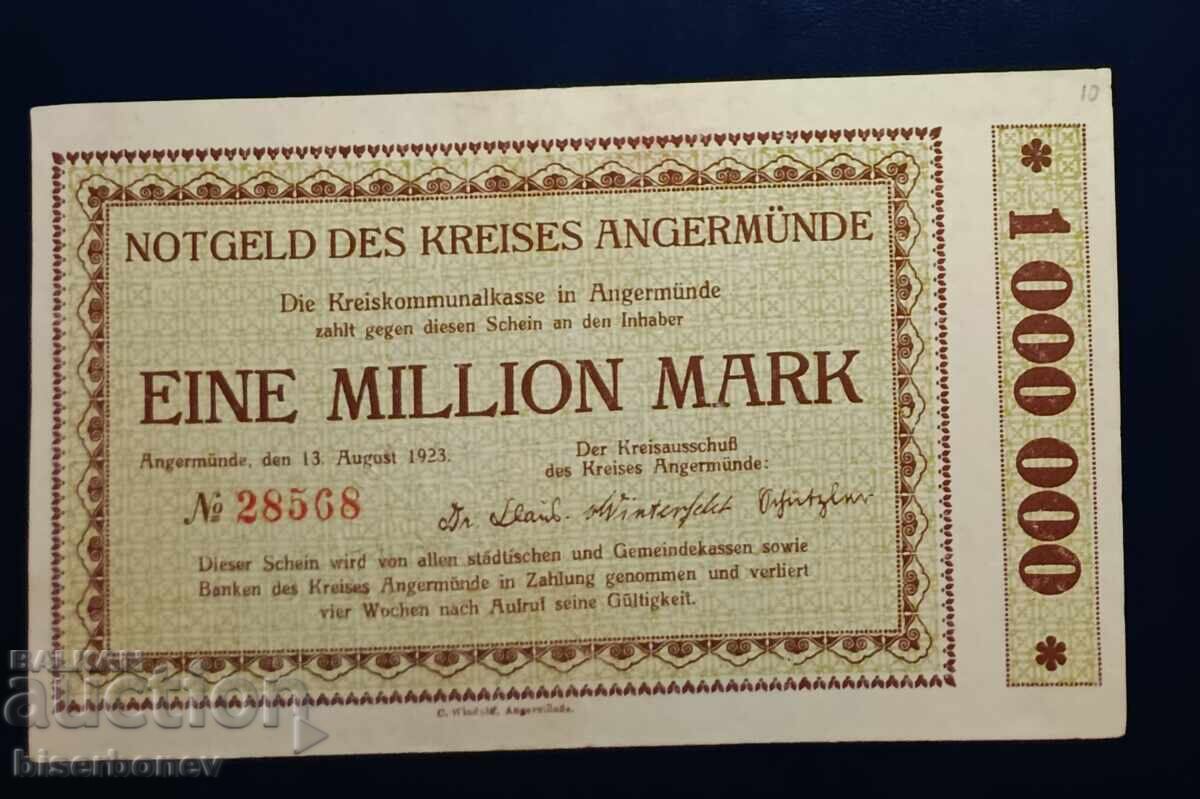 Germany, Германия 1 милион марки, Ангермюнде, 1923 г,XF/aUNC