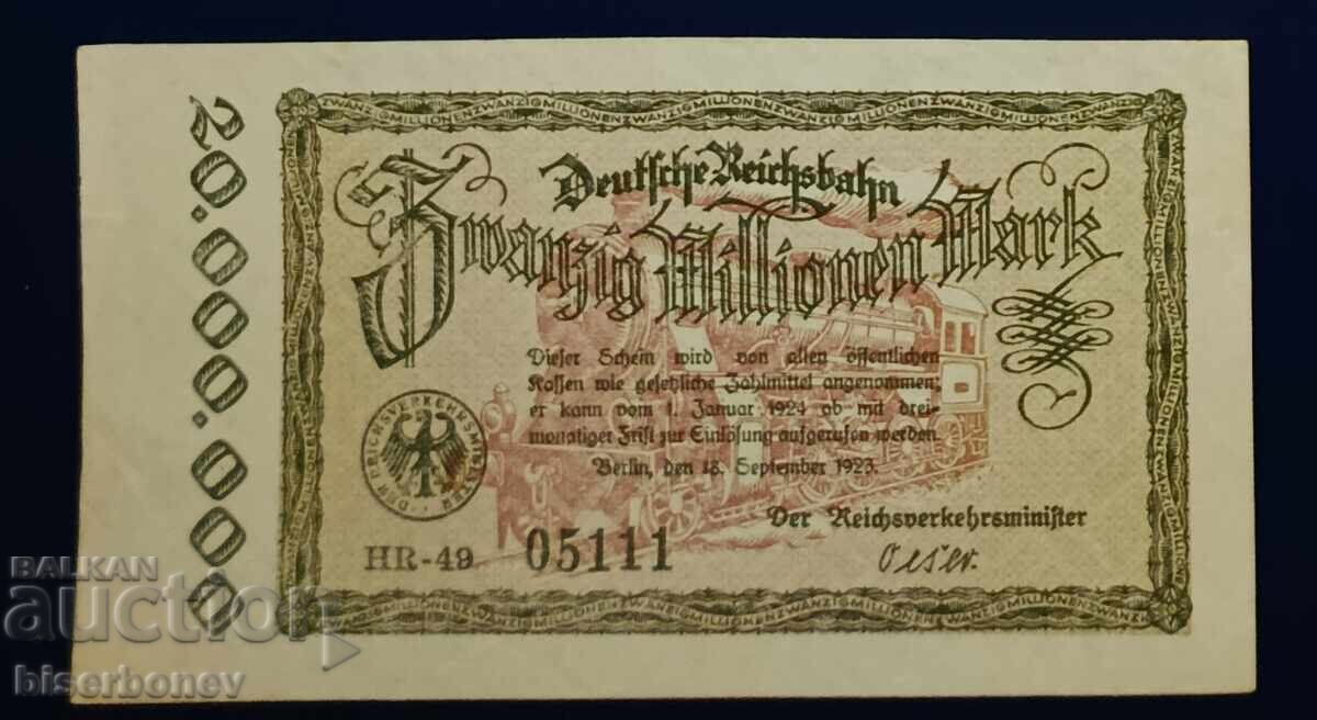 Germania, Germania 20 milioane mărci Berlin, 1923, aUNC