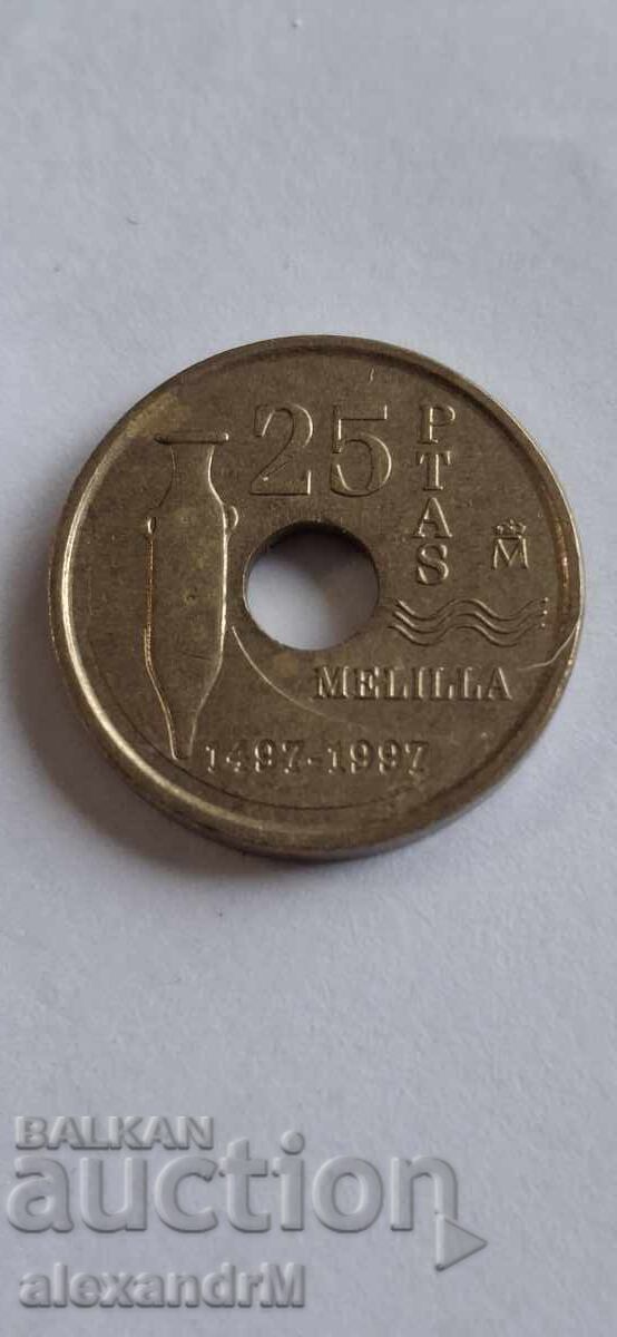 25 pesetas 1997, Spania, Melilla