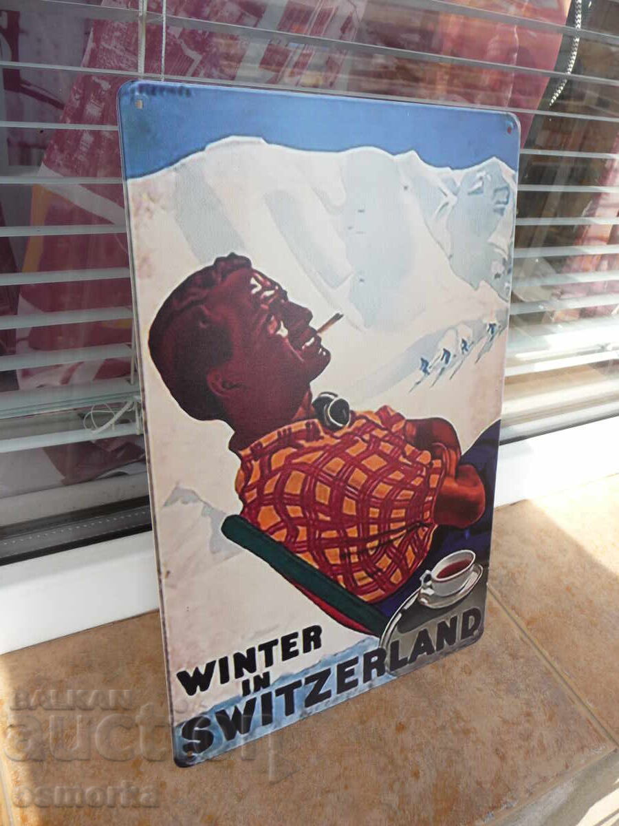 Метална табела разни Зима в Швейцария ски почивка ваканция с с цена 18.00 лв. | € 9.20 Метална табела разни Зима в Швейцария ски почивка ваканция с с цена 18.00 лв. | € 9.20