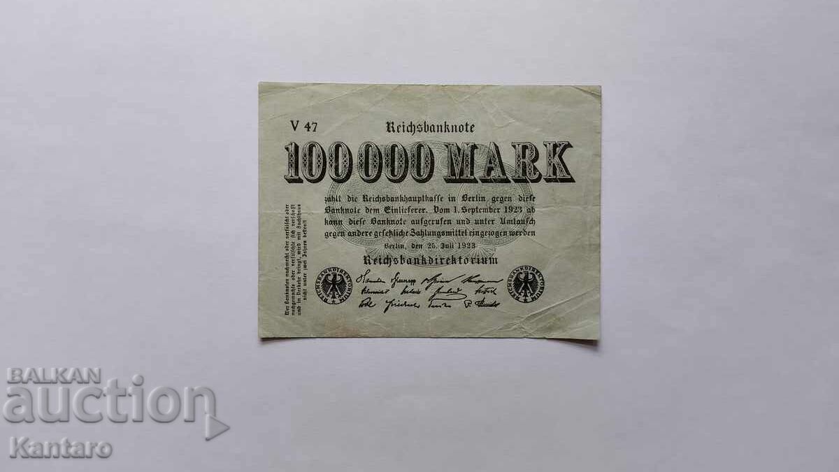 Банкнота - ГЕРМАНИЯ - 100 000 марки - 1923 г. Банкнота - ГЕРМАНИЯ - 100 000 марки - 1923 г.