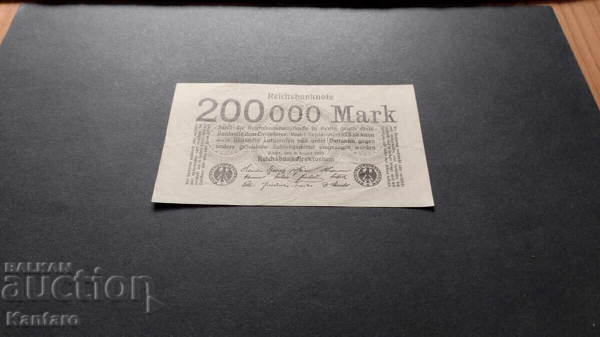 Банкнота - ГЕРМАНИЯ - 200 000 марки - 1923 г. с цена 4.00 лв. | € 2.05 Банкнота - ГЕРМАНИЯ - 200 000 марки - 1923 г. с цена 4.00 лв. | € 2.05