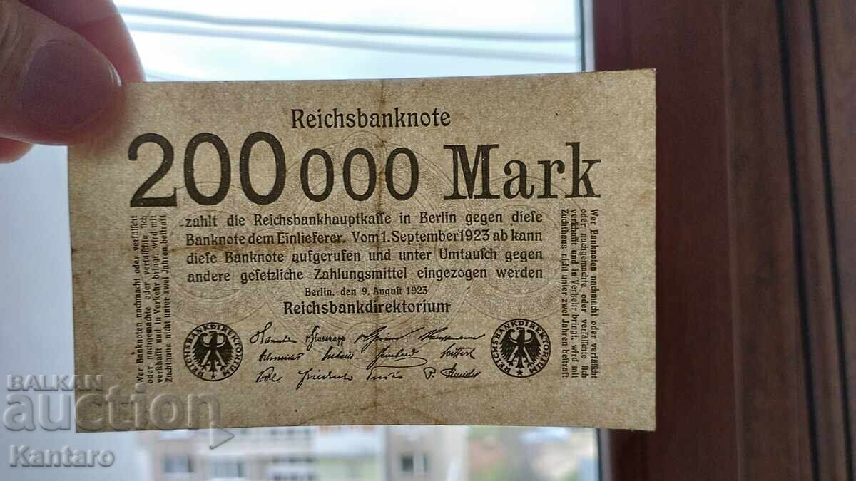 Банкнота - ГЕРМАНИЯ - 200 000 марки - 1923 г. - 5 Банкнота - ГЕРМАНИЯ - 200 000 марки - 1923 г. - 5