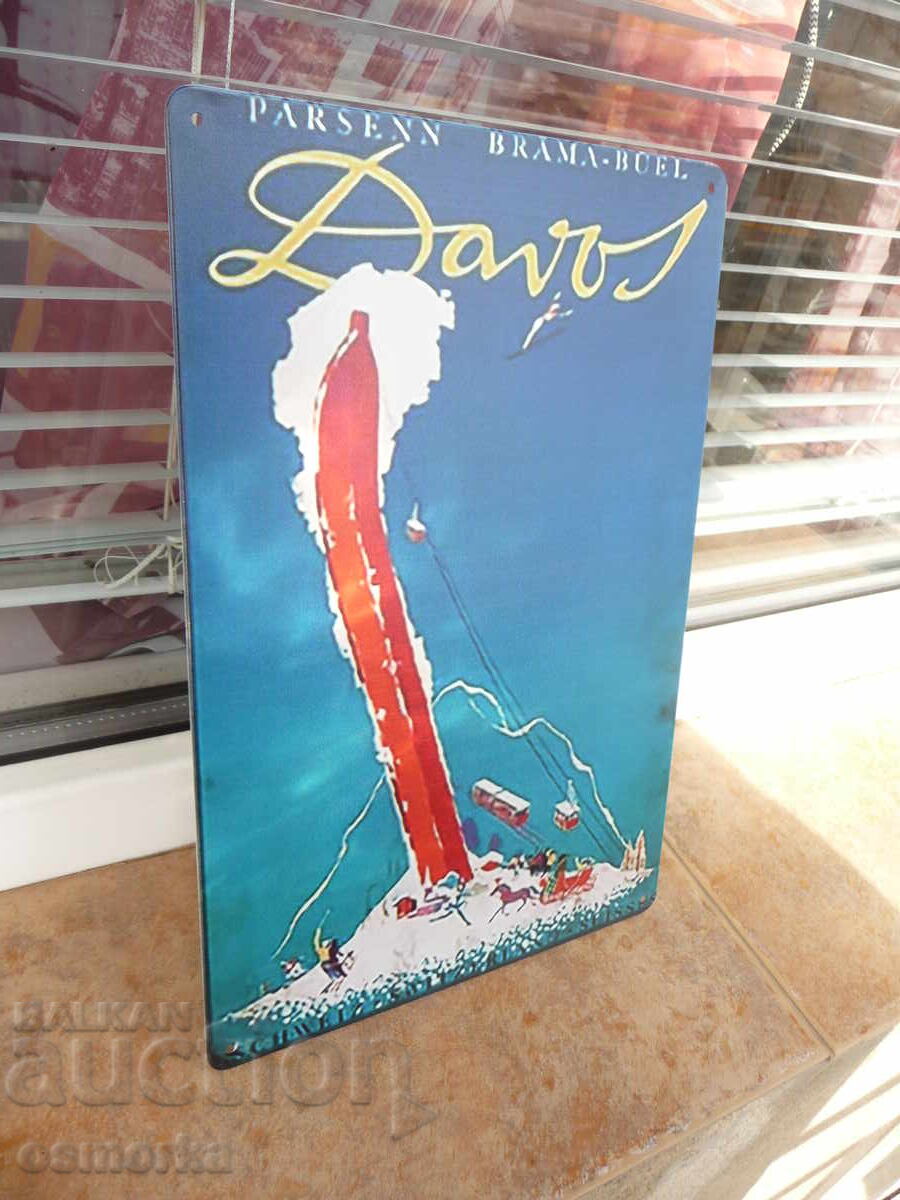 Placă metalică diverse Davos stațiune de schi Alpii Orientali Elveția cu preț 18.00 BGN | € 9.20 Placă metalică diverse Davos stațiune de schi Alpii Orientali Elveția cu preț 18.00 BGN | € 9.20