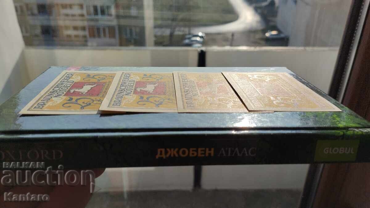 Τραπεζογραμμάτιο - ΓΕΡΜΑΝΙΑ -25 Pfennig-1921- Braunschweig-4 τεμ - 6 Τραπεζογραμμάτιο - ΓΕΡΜΑΝΙΑ -25 Pfennig-1921- Braunschweig-4 τεμ - 6