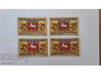 Τραπεζογραμμάτιο - ΓΕΡΜΑΝΙΑ -25 Pfennig-1921- Braunschweig-4 τεμ