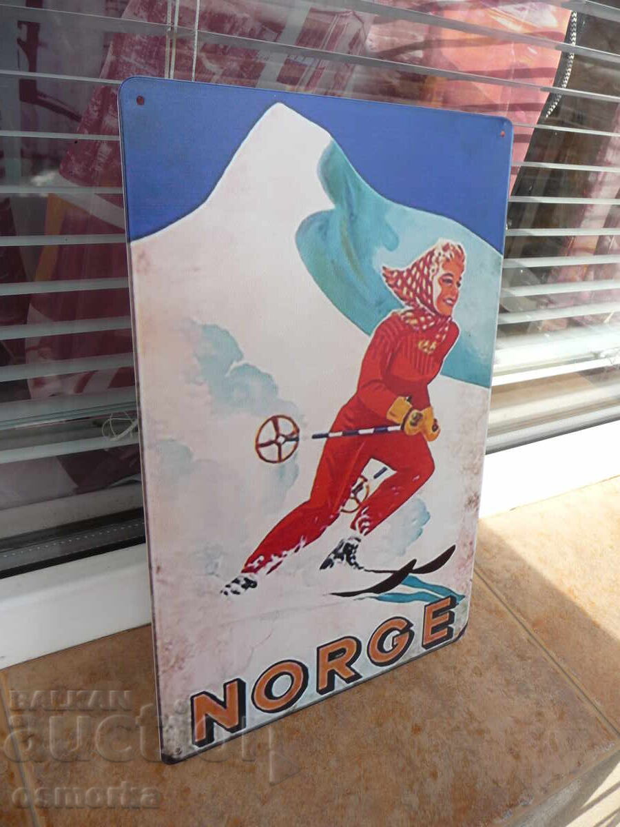 Μεταλλική πινακίδα διάφορες Νορβηγία σκιέρ κατηφορίζει πίστα σκι με τιμή 18.00 BGN | € 9.20 Μεταλλική πινακίδα διάφορες Νορβηγία σκιέρ κατηφορίζει πίστα σκι με τιμή 18.00 BGN | € 9.20