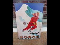 Μεταλλική πινακίδα διάφορες Νορβηγία σκιέρ κατηφορίζει πίστα σκι