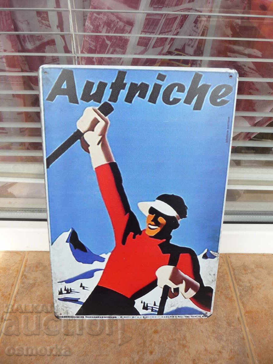 Plăcuță metalică diverse schi Austria stațiuni de iarnă discipline Plăcuță metalică diverse schi Austria stațiuni de iarnă discipline