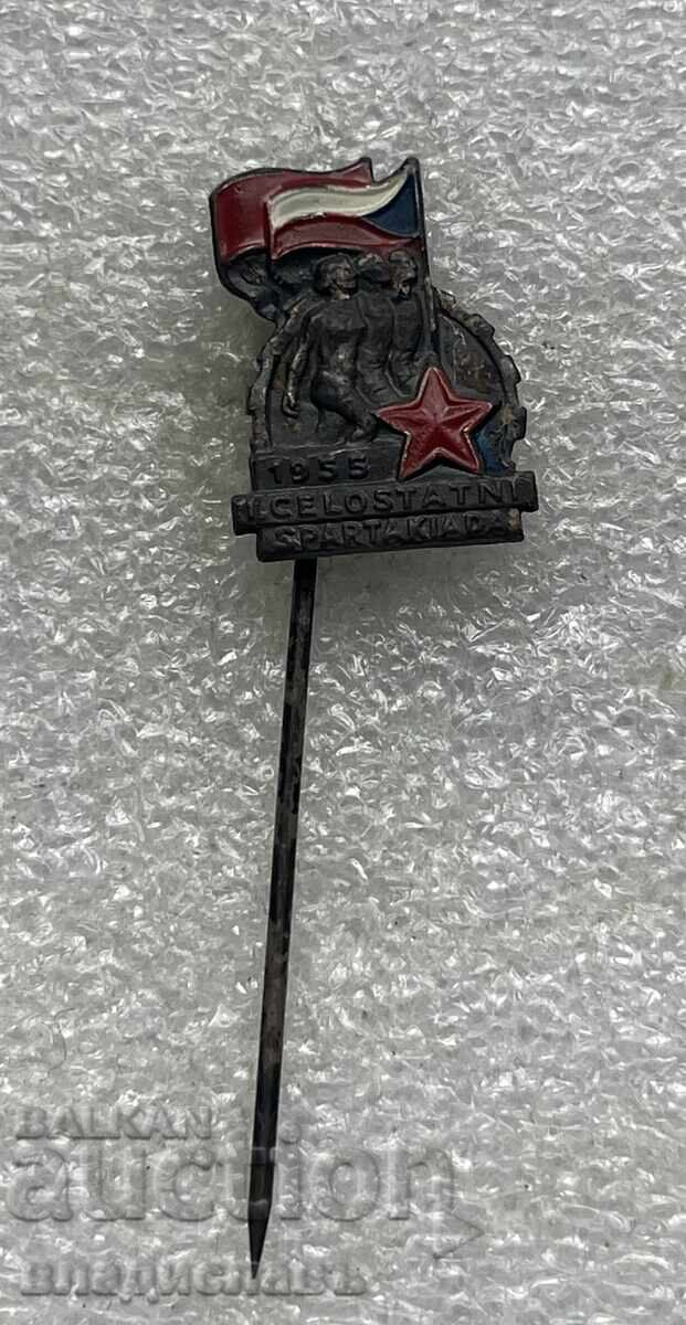 Old Badge Czechoslovakia 1st National Spartakiad 1955 Old Badge Czechoslovakia 1st National Spartakiad 1955