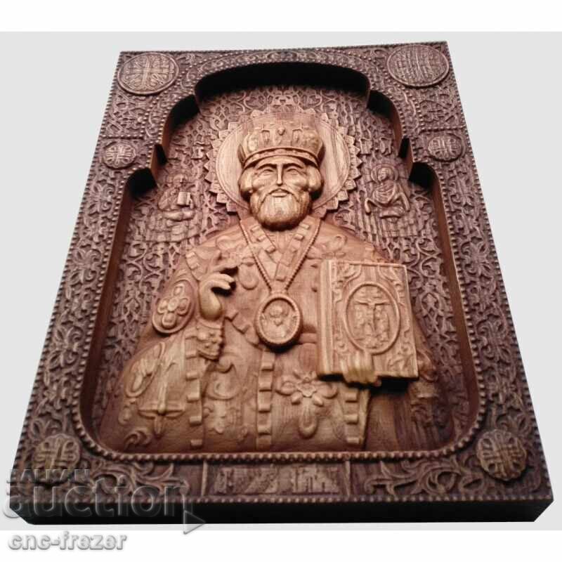 Доставка на Дърворезба икона "Николай Чудотворец" Доставка на Дърворезба икона "Николай Чудотворец"