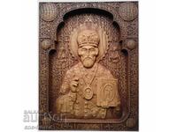 Дърворезба икона "Николай Чудотворец"