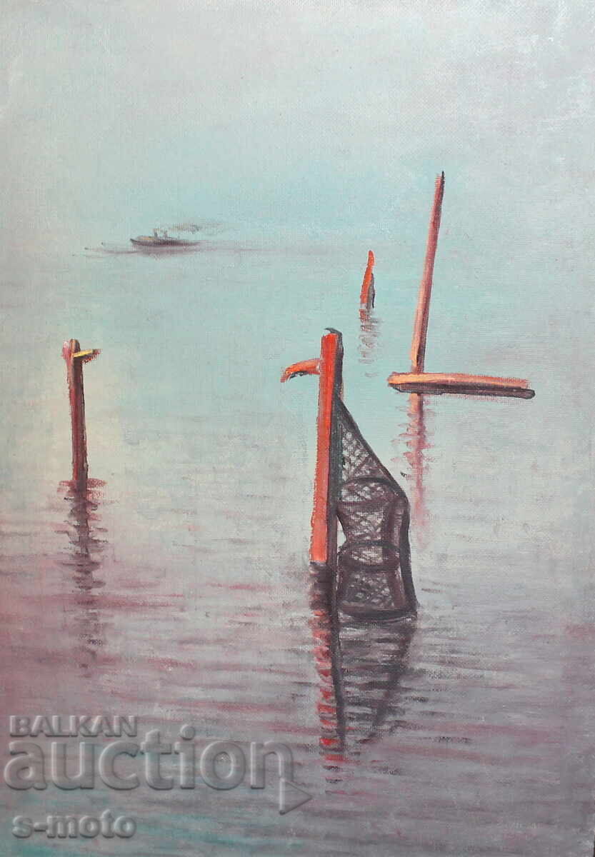 Доставка на Стоян Домусчиев ( 1935 - 2021 ) маслени бои морски пейзаж Доставка на Стоян Домусчиев ( 1935 - 2021 ) маслени бои морски пейзаж