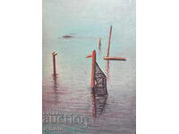 Στογιάν Ντομούτσιεφ (1935 - 2021) ελαιογραφίες θαλασσινό τοπίο