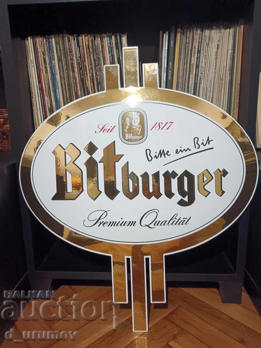 Enamelled Bitburger beer sign Enamelled Bitburger beer sign