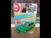 Μεταλλική πινακίδα αυτοκινήτου Škoda 105 L Σκόντα 1976 πράσινο κλασικό €