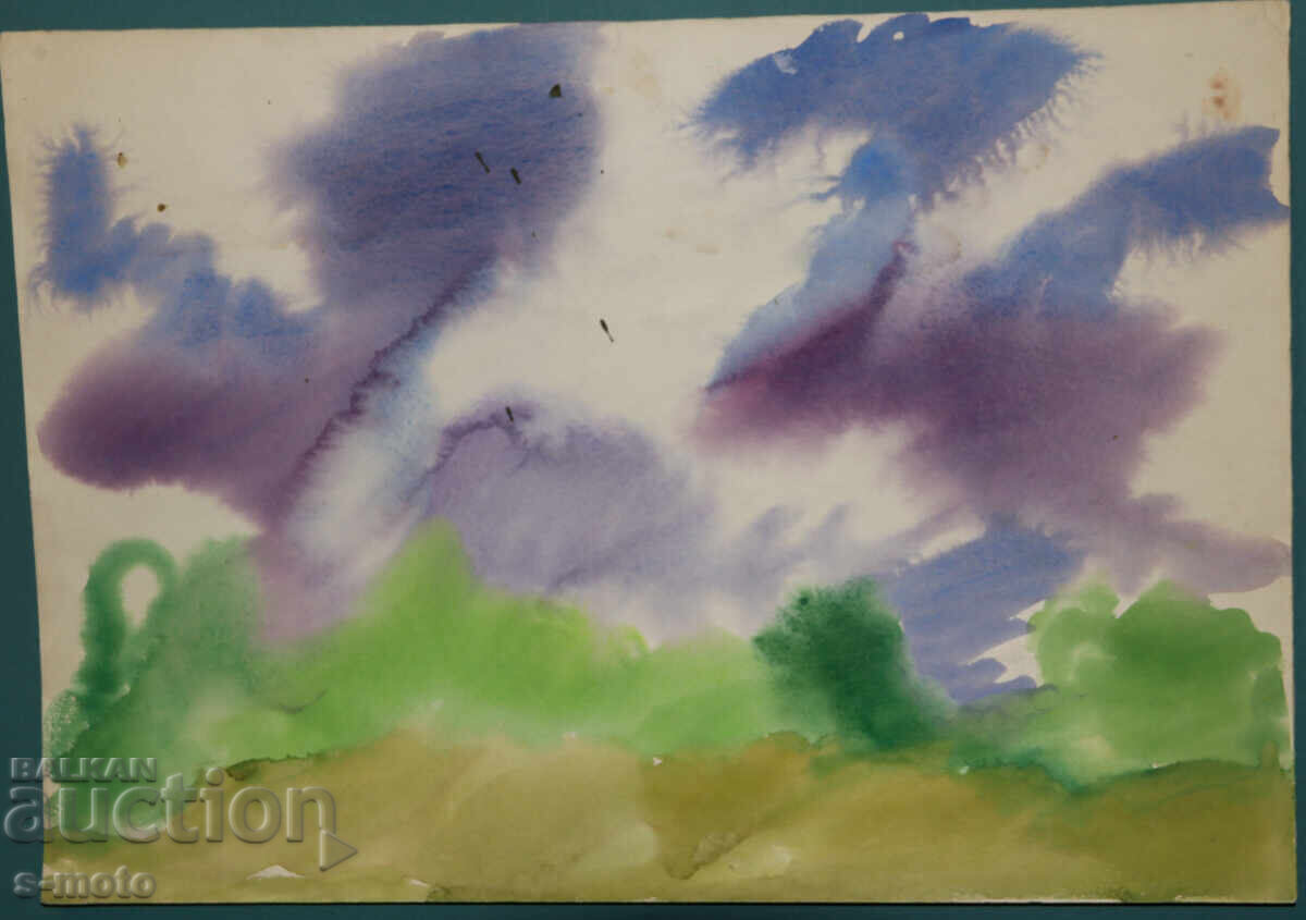 Картина акварел абстрактен пейзаж с цена 200.00 лв. | € 102.26 Картина акварел абстрактен пейзаж с цена 200.00 лв. | € 102.26