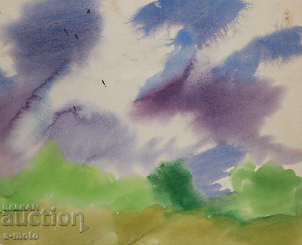 Картина акварел абстрактен пейзаж - 5 Картина акварел абстрактен пейзаж - 5