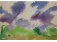 Картина акварел абстрактен пейзаж