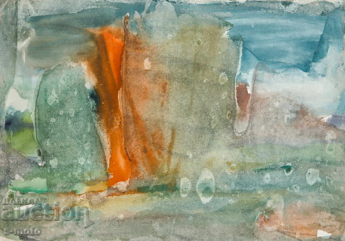 Картина акварел абстрактен пейзаж Картина акварел абстрактен пейзаж