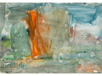 Картина акварел абстрактен пейзаж