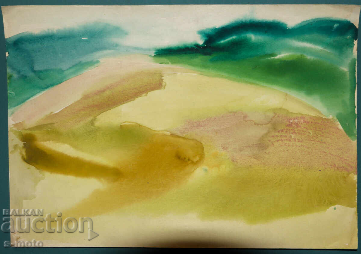 Аукцион Картина акварел абстрактен пейзаж Аукцион Картина акварел абстрактен пейзаж