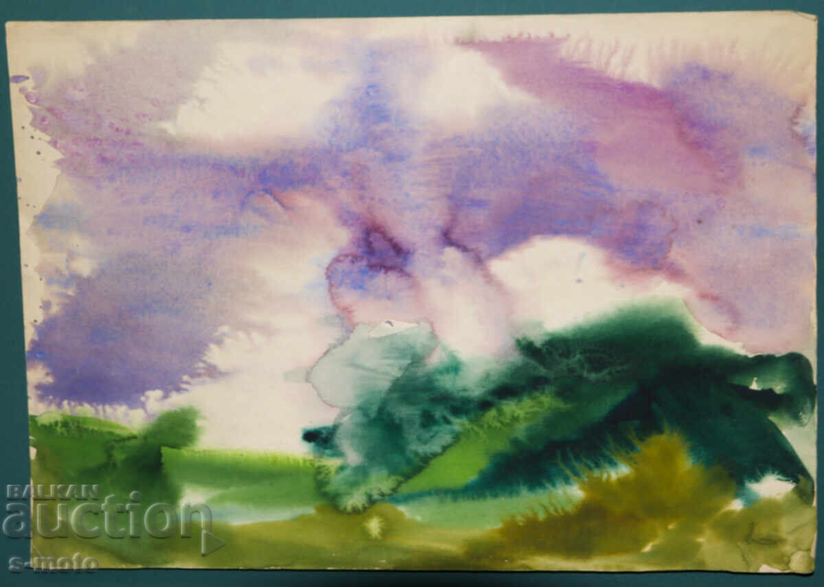 Картина акварел абстрактен пейзаж с цена 200.00 лв. | € 102.26 Картина акварел абстрактен пейзаж с цена 200.00 лв. | € 102.26