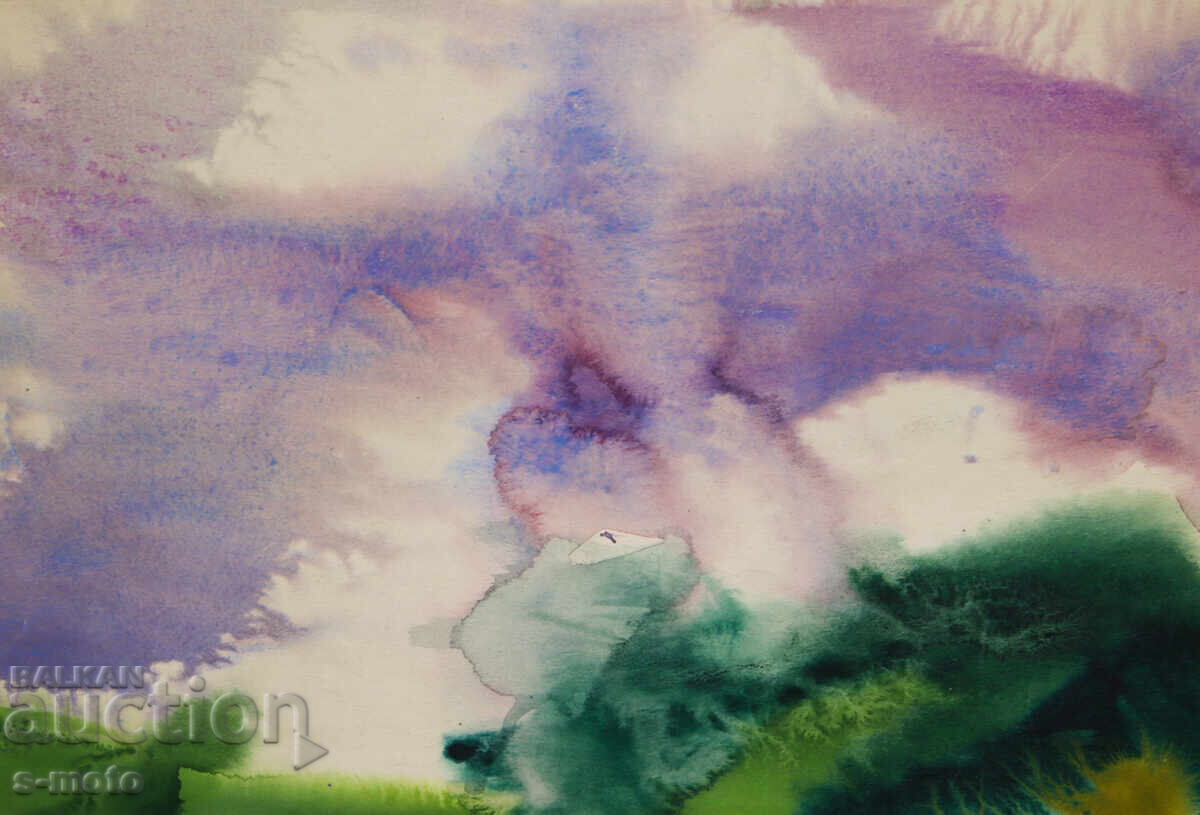 Доставка на Картина акварел абстрактен пейзаж Доставка на Картина акварел абстрактен пейзаж