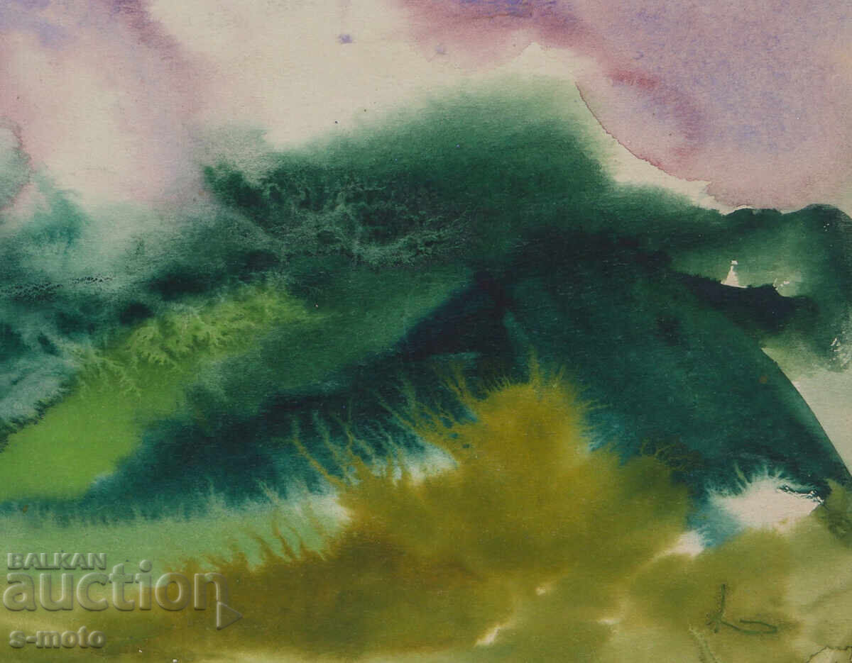 Картина акварел абстрактен пейзаж - 5 Картина акварел абстрактен пейзаж - 5