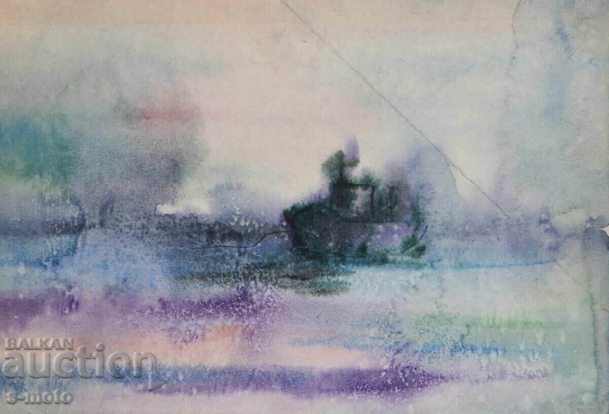 Картина акварел морски пейзаж Картина акварел морски пейзаж