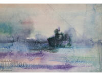 Картина акварел морски пейзаж