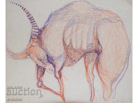 Абстрактна Картина пастел Бик