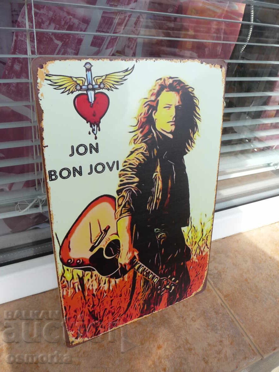 Metal Sign John Bob Jovi Jon Bob Jovi Rock Legend Guitar with price 18.00 BGN | € 9.20 Metal Sign John Bob Jovi Jon Bob Jovi Rock Legend Guitar with price 18.00 BGN | € 9.20