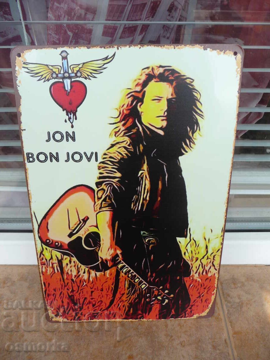 Metal Sign John Bob Jovi Jon Bob Jovi Rock Legend Guitar Metal Sign John Bob Jovi Jon Bob Jovi Rock Legend Guitar