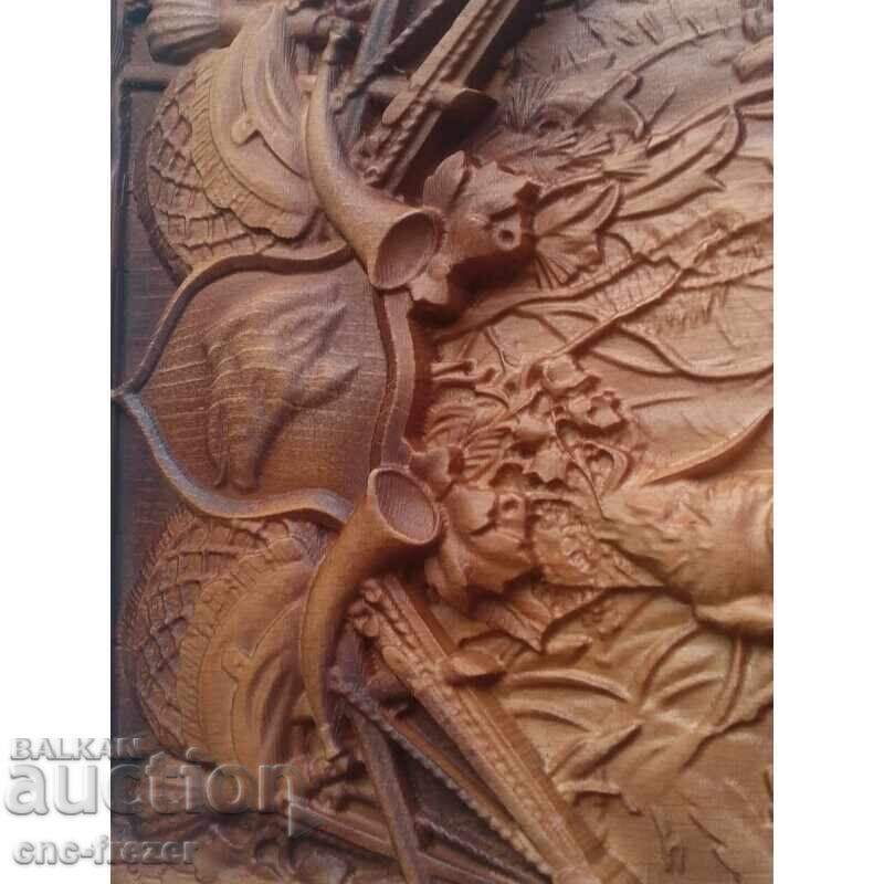 Ξυλόγλυπτο "Κυνήγι αγριόχοιρου" - 6