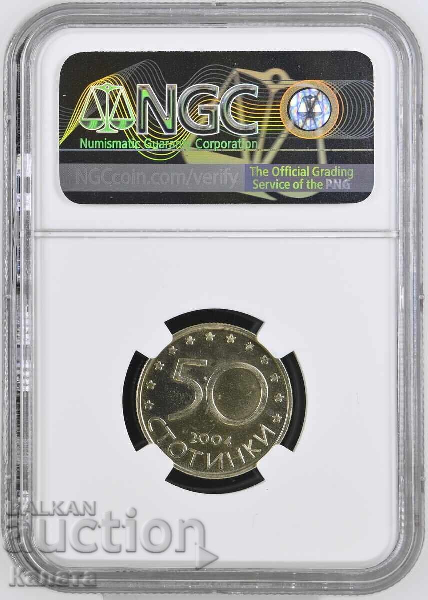 50 stotinki 2004 g. "NATO" MS65 DPL cu preț 1.50 BGN | € 0.77 50 stotinki 2004 g. "NATO" MS65 DPL cu preț 1.50 BGN | € 0.77